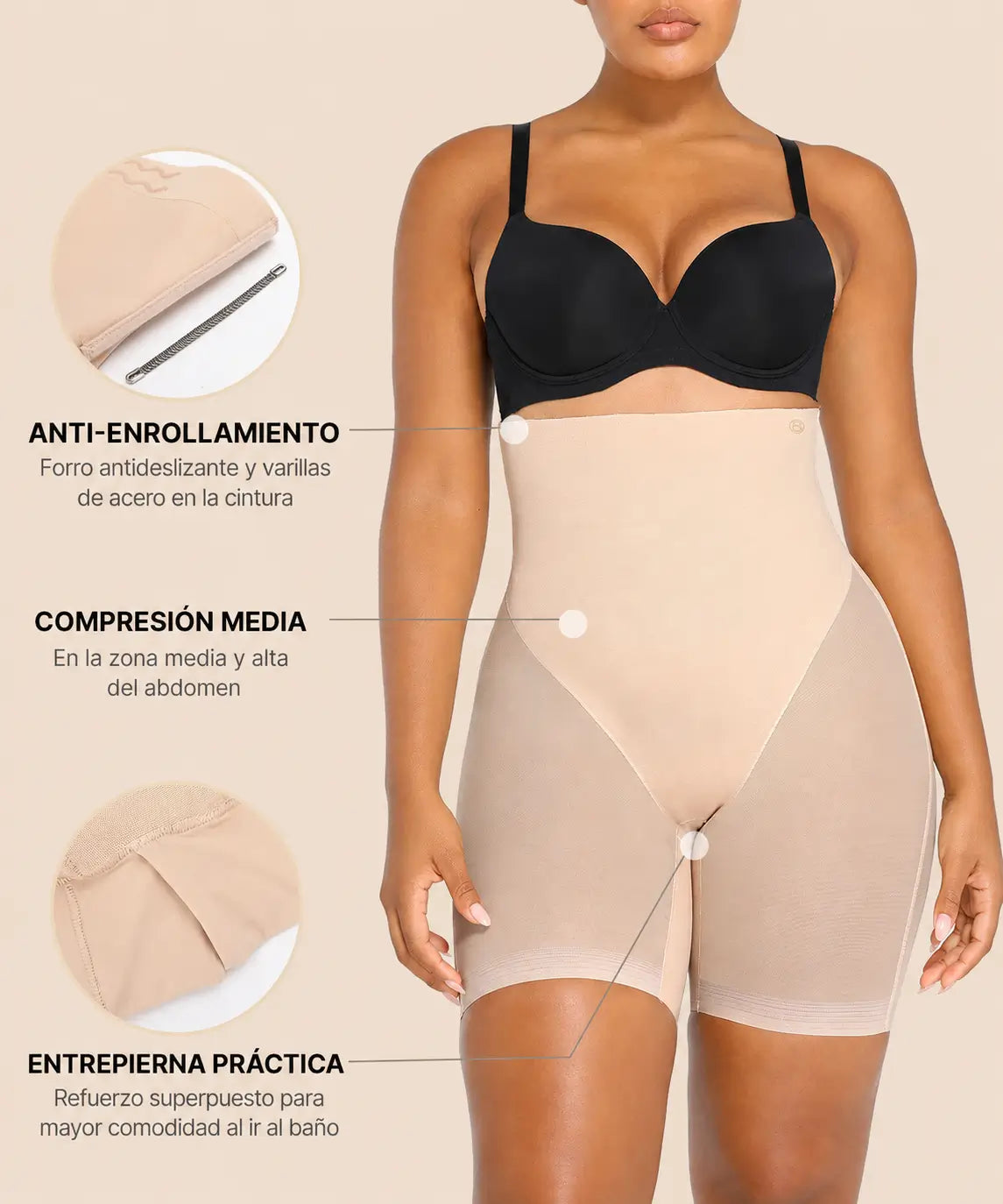Sheform™ Short Moldeador de Malla con Efecto Push-Up para Glúteos
